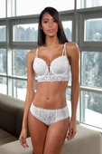 AmoraSecret 324 Destekli Beyaz Dantel Sütyen Ve Külot Takımı - 1