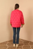 Jesica Kumaş  Soğan Desen Kapitone Kadın Mont-FUŞYA - 3