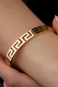 Grek Desenli Çelik Kadın Bileklik - 2