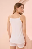 AmoraSecret AmoraSecret İp Askılı Beyaz Ribana Atlet - 3