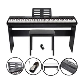 Jwin Sapphire SDP-110 Çekiç Aksiyonlu 88 Tuşlu Dijital Piyano + Tabure - Siyah - 1