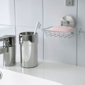Vantuzlu Sabunluk, Gri İkea 13 cm Galvanizli Çelik Sabunluk - 2