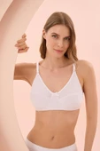 AmoraSecret AmoraSecret Beyaz Penye Minimizer Toparlayıcı Sütyen - 1