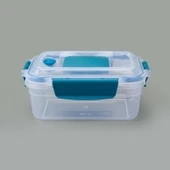 Diktdörtgen Vakumlu Kilitli Saklama Kabı - Asorti - 650 ml - 1