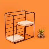 Dekoratif Dörtgen Raf - Siyah - 30 cm thumbnail 2