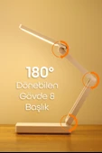 Şarjlı Masa Lambası 3 Renk 40 LED Katlanır Ayarlı Dokunmatik Dimmerli Okuma Işığı PR18 thumbnail 3