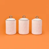 3'lü Porselen Baharatlık Seti - Beyaz / Siyah - 2