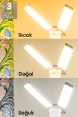Şarjlı Masa Lambası 3 Renk 40 LED Katlanır Ayarlı Dokunmatik Dimmerli Okuma Işığı PR18 thumbnail 6