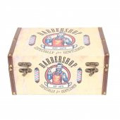 AHŞAP BARBER SHOP TASARIM KAPAKLI KUTU NO:1 - 3