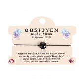 OBSİDYEN DOĞAL TAŞ BAŞAK BURÇ İP BİLEKLİK - 1