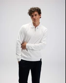ELLESSE EM602-BG Erkek Bej Yarım Fermuarlı Polo Sweat - 6