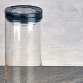 Vakumlu Cam Kavanoz - Şeffaf / Siyah - 800 ml thumbnail 2