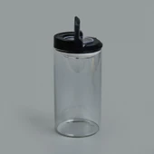 Vakumlu Cam Kavanoz - Şeffaf / Siyah - 600 ml thumbnail 3