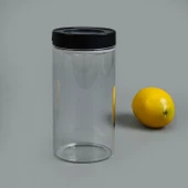 Vakumlu Cam Kavanoz - Şeffaf / Siyah - 600 ml thumbnail 2