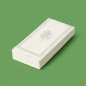 Kitchen 20'li Palmiye Desen Peçete - Gri / Beyaz - 16x8 cm thumbnail 1