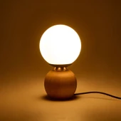 Lighting Opal Cam Top Abajur - Natürel / Beyaz - 26x15x15 cm thumbnail 3