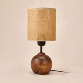 Lighting Simena Ahşap Abajur - Kahverengi / Ceviz - 36x15x15 cm thumbnail 2