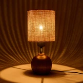 Lighting Simena Ahşap Abajur - Kahverengi / Ceviz - 36x15x15 cm thumbnail 3