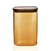 Mia Akasya Dikdörtgen Cam Kavanoz - Amber - 1,2 lt thumbnail 1