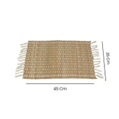 Houseware Püsküllü Amerikan Servis - Bej - 45x35 cm thumbnail 3