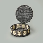 Living Elegant Curves Dekoratif Saklama Kutusu - Siyah / Beyaz - 15x5 cm - 1