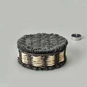 Living Elegant Curves Dekoratif Saklama Kutusu - Siyah / Beyaz - 15x5 cm - 2