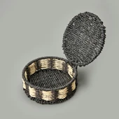 Living Elegant Curves Dekoratif Saklama Kutusu - Siyah / Beyaz - 15x5 cm - 3