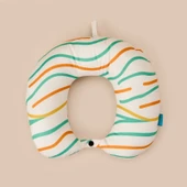 Çizgi Desenli Seyahat Boyun Yastığı - Renkli - 28,5x30 cm thumbnail 1