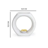 Deco Aisa Seramik Buhurdanlık - Krem - 12.5 cm - 3