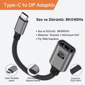 Coofbe Type C To Displayport Adaptör Dönüştürücü Çevirici  8K UHD 60Hz Type C To Dp Dönüştürücü - 8