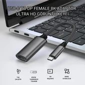 Coofbe Type C To Displayport Adaptör Dönüştürücü Çevirici  8K UHD 60Hz Type C To Dp Dönüştürücü - 9