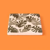 Kitchen Yapraklı Taş Bardak Altlığı - Renkli - 10x10 cm - 3