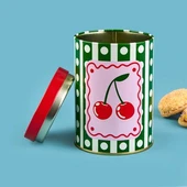 Cherry Yuvarlak Tekli Metal Kutu - Renkli - 900 ml - 2