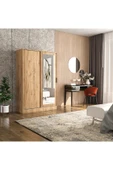 TUMBLERA Berceste Atlantik Çam 2 Sürgü Kapaklı Aynalı 8 Bölmeli Dolap Gardırop - 1