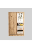 TUMBLERA Berceste Atlantik Çam 2 Sürgü Kapaklı Aynalı 8 Bölmeli Dolap Gardırop - 6