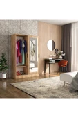 TUMBLERA Berceste Atlantik Çam 2 Sürgü Kapaklı Aynalı 8 Bölmeli Dolap Gardırop - 3