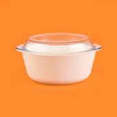 Borcam Kapaklı Tencere - Şeffaf - 25x22 cm thumbnail 1