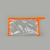 Fosforlu XL PVC Kozmetik Çantası - Şeffaf / Sarı - 16x26 cm thumbnail 1