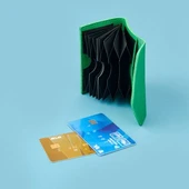 Yatay Akordiyon PVC Kartlık - Yeşil - 7x11 cm thumbnail 3