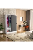 TUMBLERA Berceste Antrasit Beyaz 2 Sürgü Kapaklı 10 Bölmeli Dolap Gardırop - 3