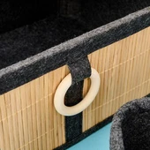 Living 3'lü Bambu Sepet - Kahverengi / Gri thumbnail 3