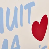 Deco Bold Hearts Duvar Panosu - Mavi - 40x60 cm thumbnail 3