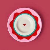 Kitchen Granny Çay Tabağı - Pembe / Kırmızı - 13 cm thumbnail 3