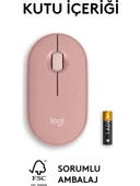 Logitech M350s Pebble 2 Bluetooth Kablosuz Sessiz Kompakt Mouse - Pembe - 7