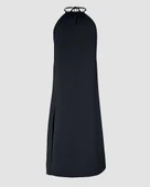 Kadın Boyundan Askılı Halter Kollu Viskon Elbise thumbnail 4