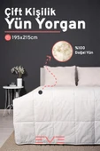 %100 Merinos Kuzu Yünlü Pamuklu Antialerjik Çift Kişilik Yorgan 195x215 Cm - 1
