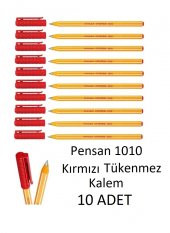 1010 Kırmızı Tükenmez Kalem Ofispen 10 adet - 1
