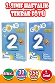 2. Sınıf Gong Haftalık Tekrar Föyü Seti (1. ve 2. Dönem - 32 Fasikül -256 Sayfa - Renkli - 1