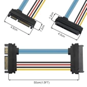 SATA 2.0 22 kutuplu (15 + 7) veri ve akım kombinasyonu uzatma kablosu, seri ATA fiş, uzatma kablosu, 30 cm thumbnail 6