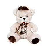 Eğitici Çocuk Şapkalı Atkılı Peluş Ayı 50 cm - 2